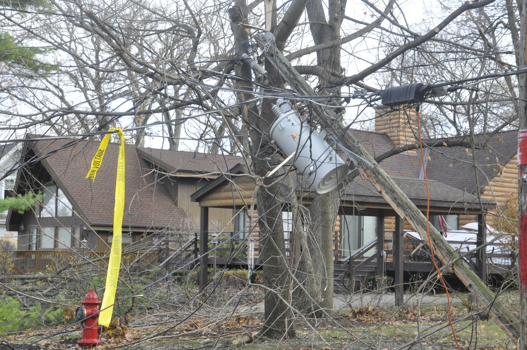Downed electrical transformer